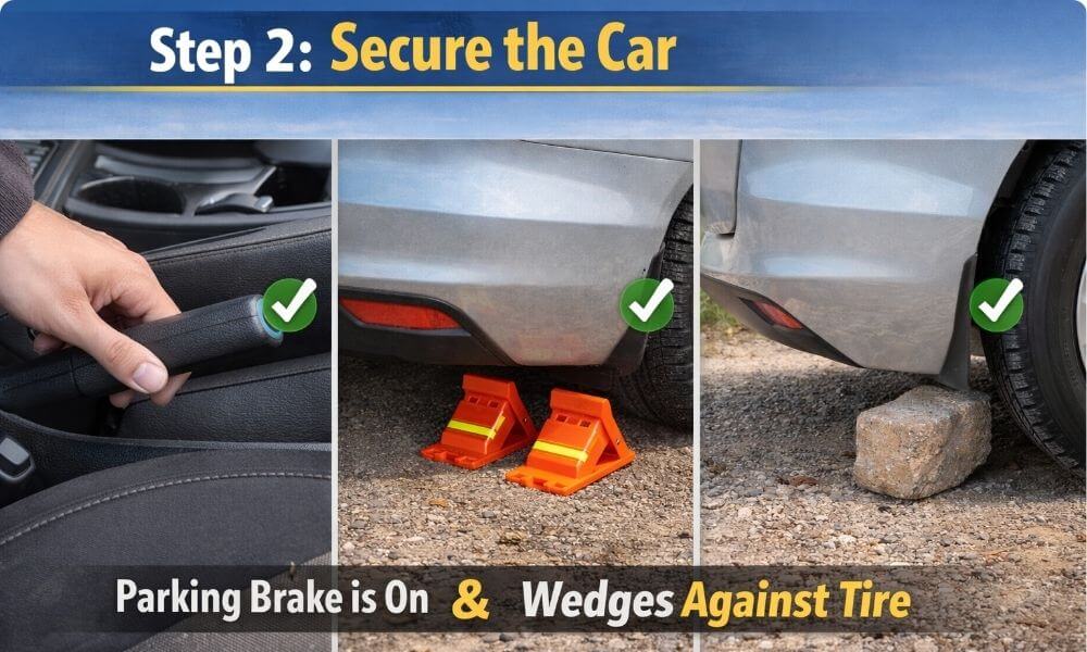 Apply Parking Brake & Secure the Car