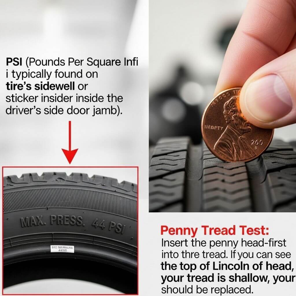 showing where to find PSI, penny test