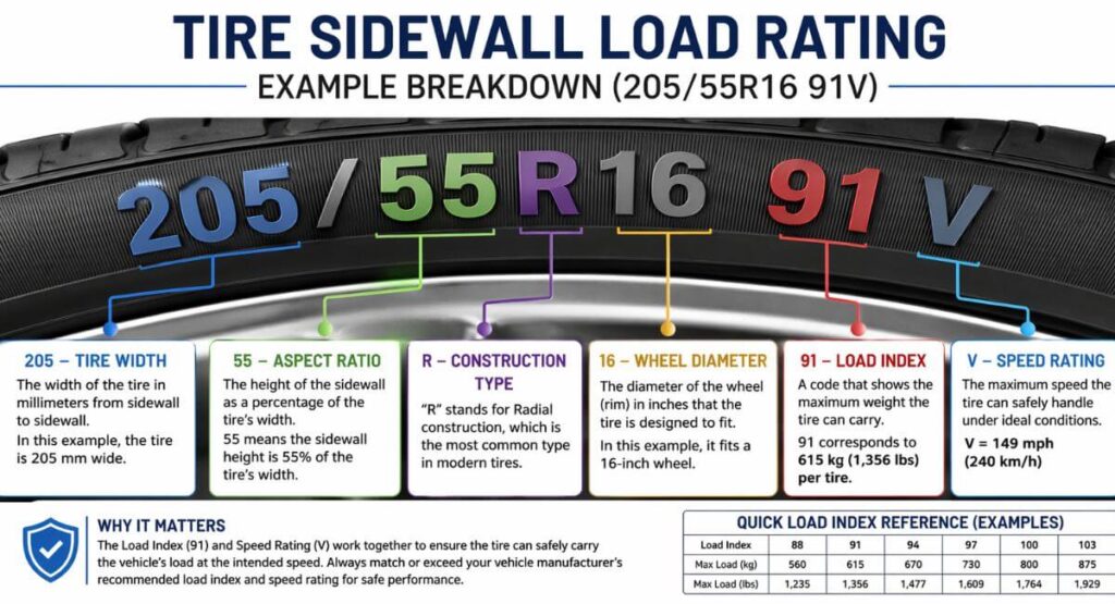 How to Read Tire Sidewall Load Rating