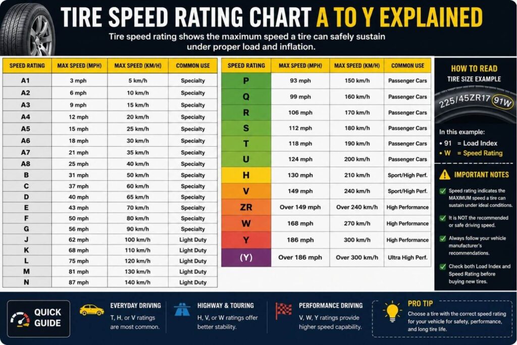 Complete Tire Speed Rating Chart