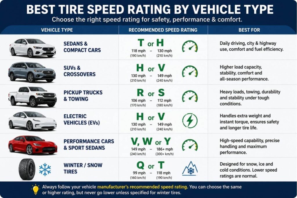 Tire Speed Rating by Vehicle Type