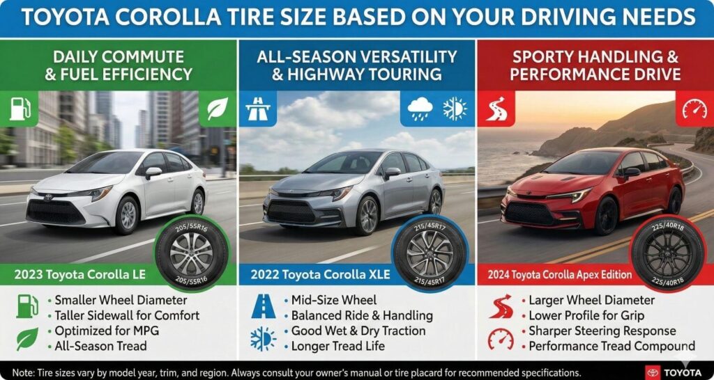 Toyota Corolla Tire Size Based on Your Driving Needs