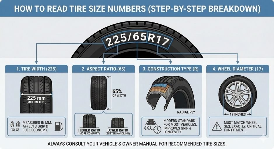 How to Read Tire Sizes Numbers (Step-by-Step Breakdown)