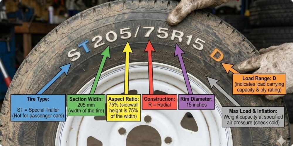 How to read a trailer tire sidewall