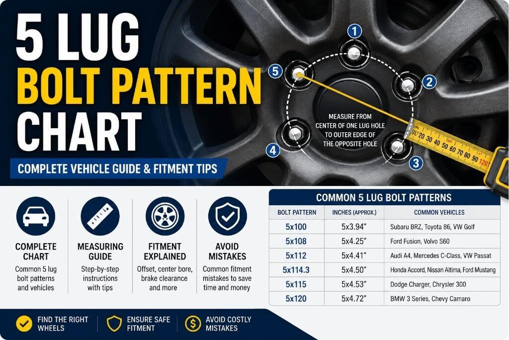 5 Lug Bolt Pattern Chart