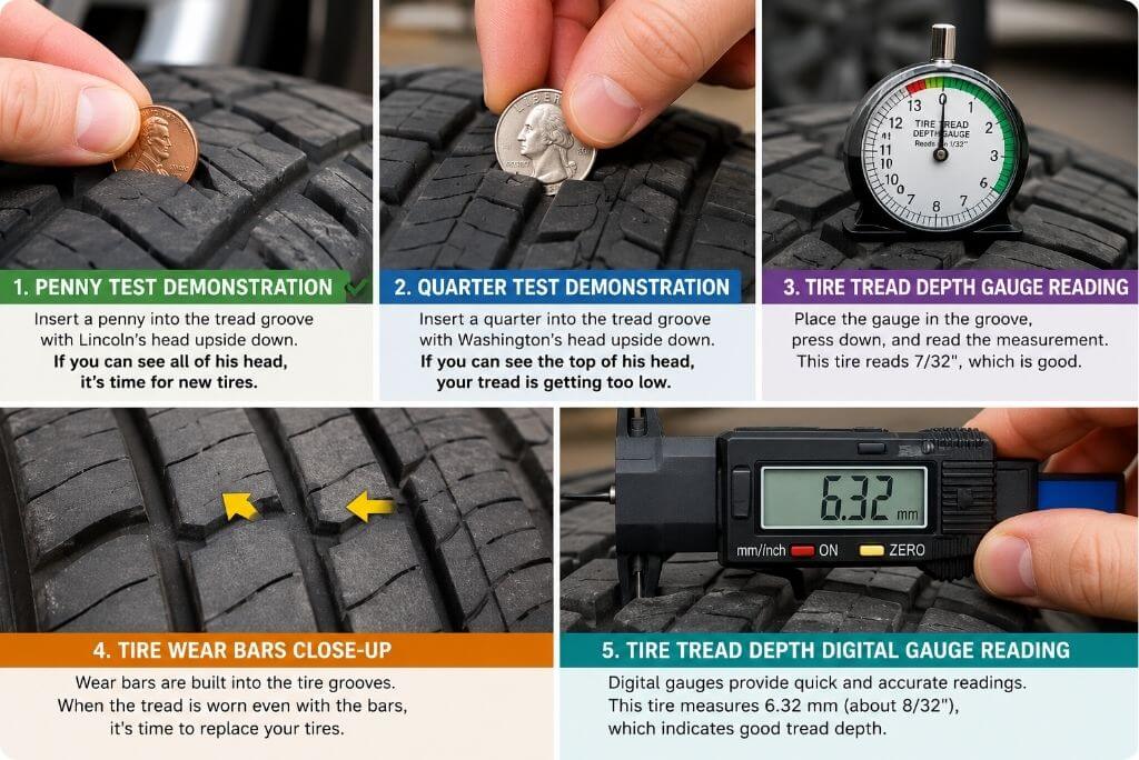 How to Check Tire Tread Depth (Step-by-Step)