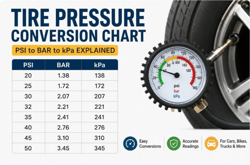 Tire Pressure Conversion Chart