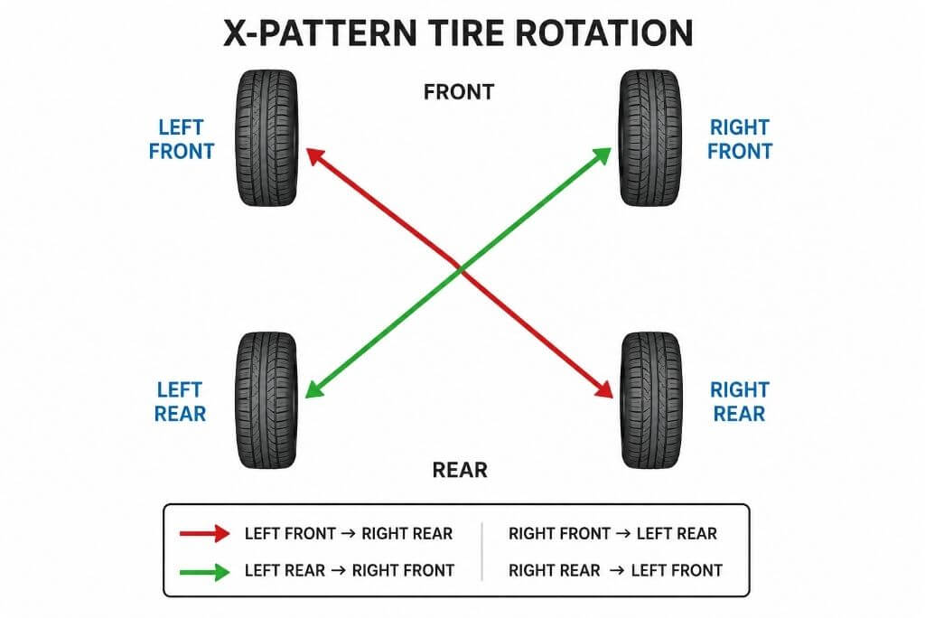 X-Pattern Tire Rotation