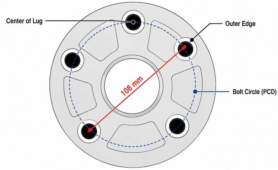 How to measure a Toyota Camry 5 lug bolt pattern