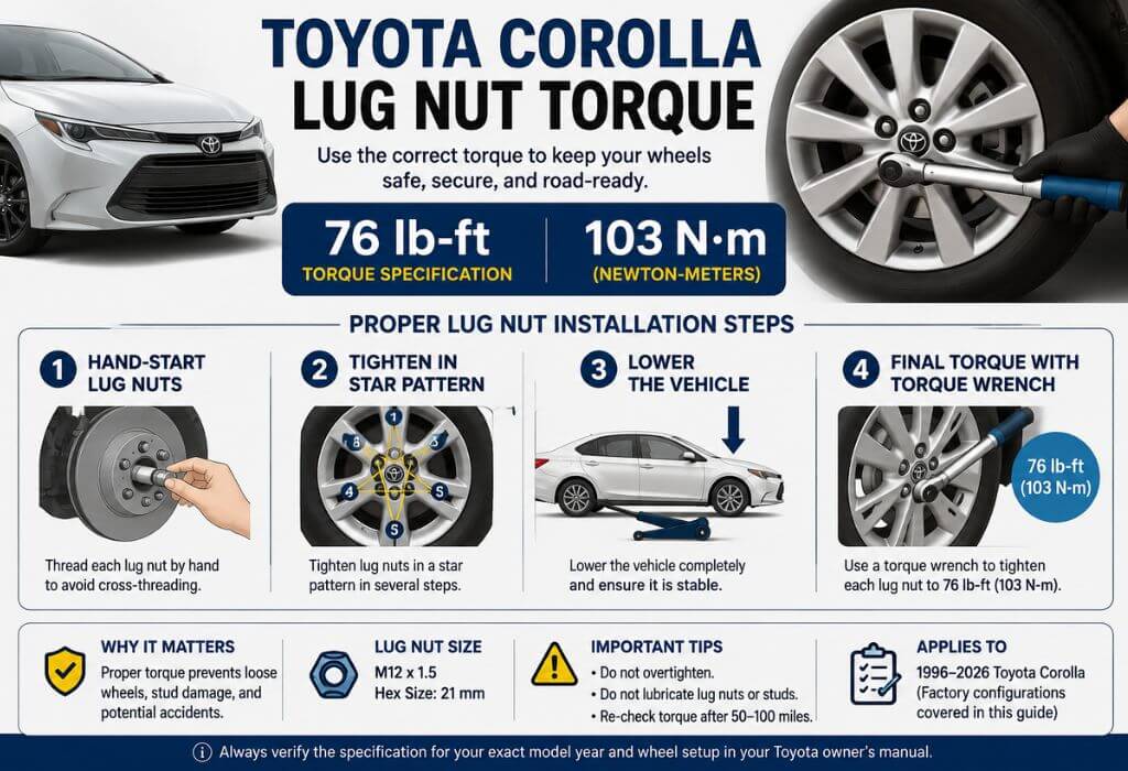 How to Torque Toyota Corolla Lug Nuts Correctly