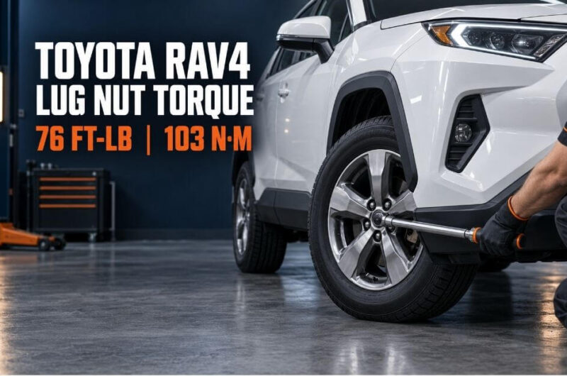 Toyota RAV4 lug nut torque of 76 ft-lb or 103 N·m