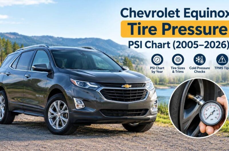 Chevrolet Equinox Tire Pressure: PSI Chart (2005–2026)